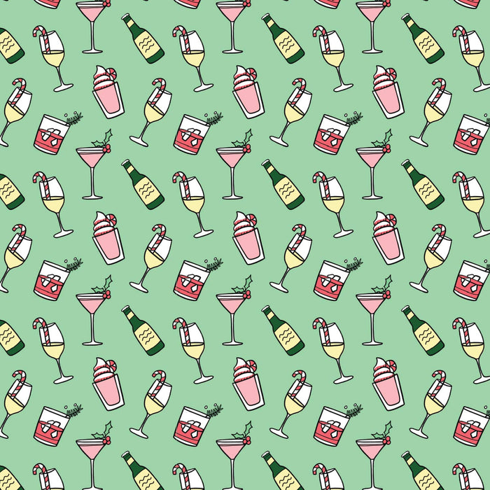 Holiday Cocktail Drinks Wrapping Paper Roll