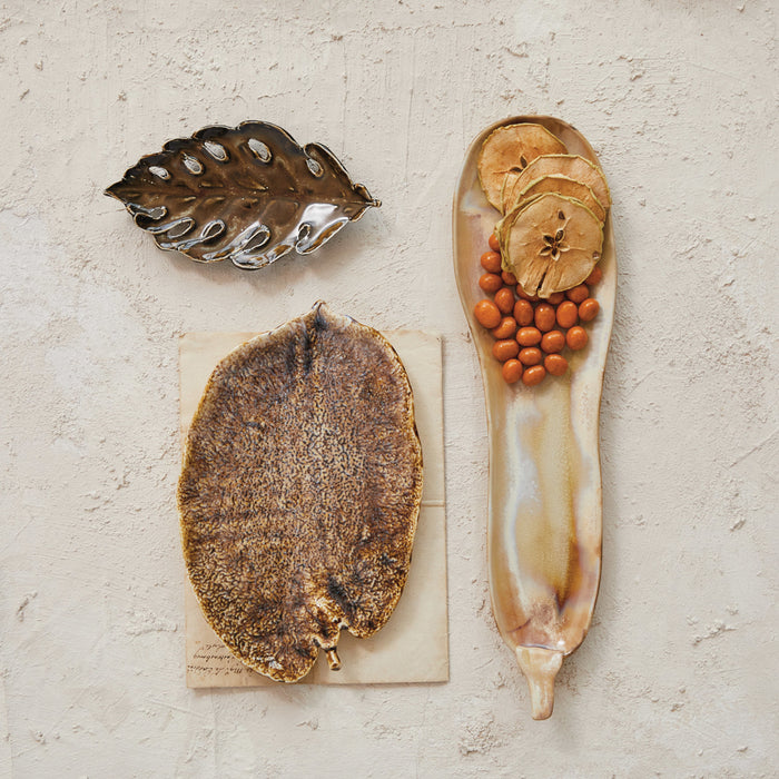 Stoneware Leaf Dish