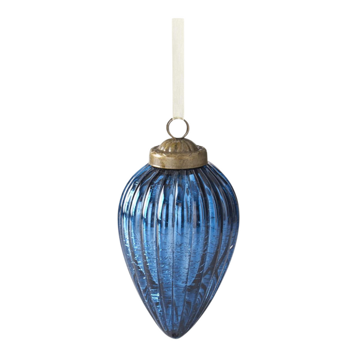 Crackled Blue Mirrored Ornaments