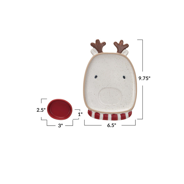 Stoneware Rudolph Tray