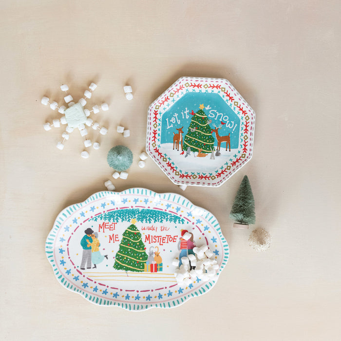 Mistletoe Ceramic Plate