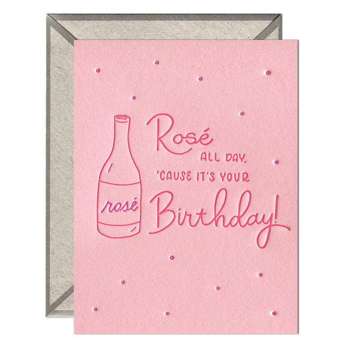 Rosé All Day Birthday Card