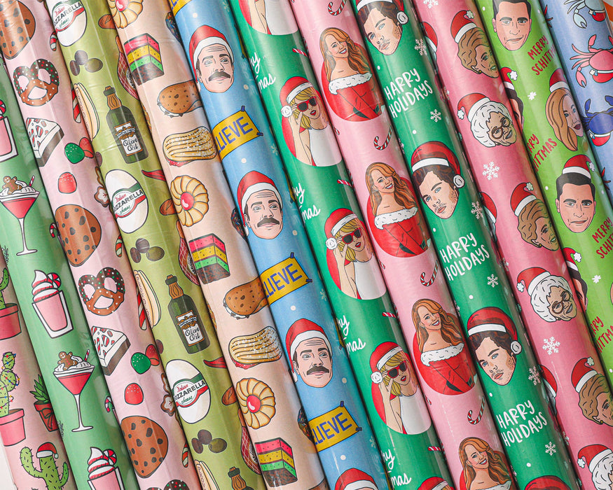 Holiday Santa Crabs Wrapping Paper Roll